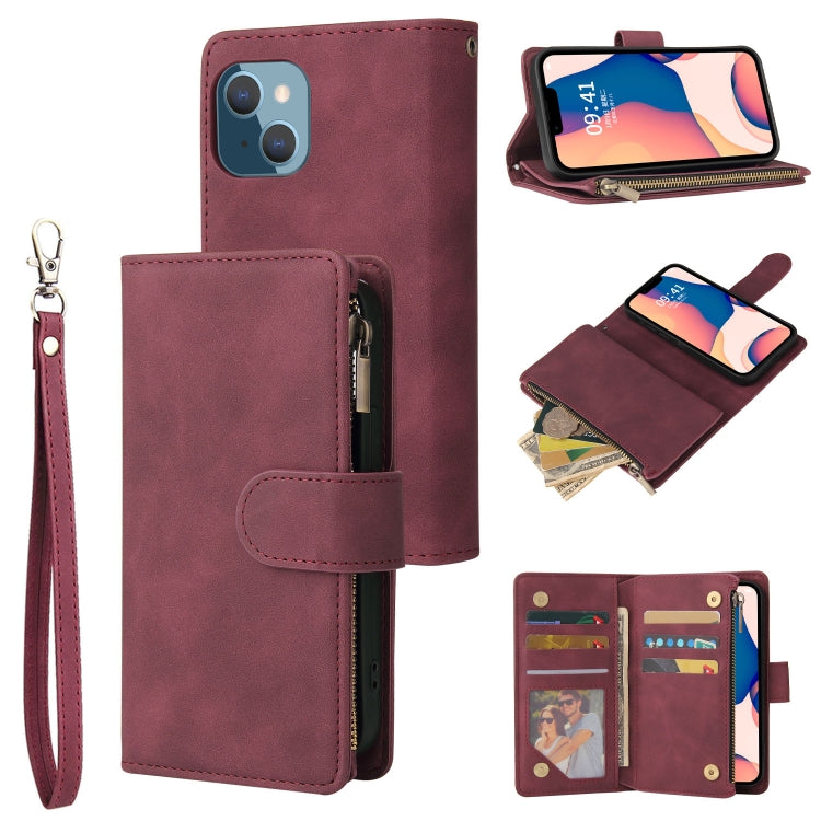 Custodia portafoglio in pelle con slot carte per iPhone 14 Plus