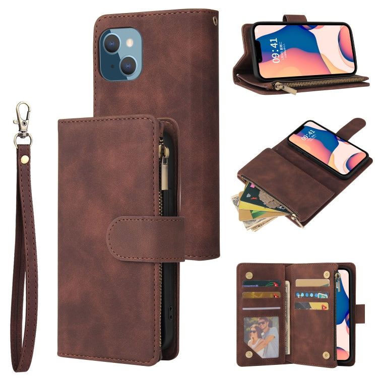 Custodia portafoglio in pelle con slot carte per iPhone 14 Plus