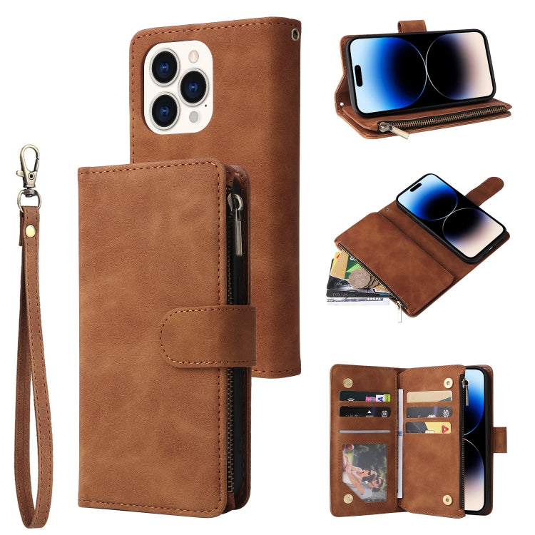 Custodia portafoglio in pelle con slot carte per iPhone 14 Plus
