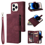 Custodia portafoglio in pelle con slot carte per iPhone 14 Plus