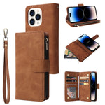 Custodia portafoglio in pelle con slot carte per iPhone 14 Plus