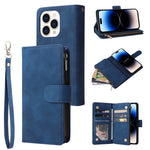 Custodia portafoglio in pelle con slot carte per iPhone 14 Plus