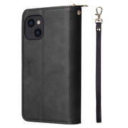 Custodia per cellulare in pelle con cerniera a portafoglio con 9 slot per schede, For iPhone 14, For iPhone 14 Plus, For iPhone 14 Pro, For iPhone 14 Pro Max