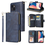 Custodia portafoglio in pelle con 9 slot per iPhone 14 Pro Max