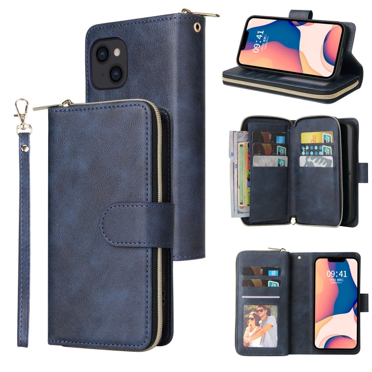 Custodia portafoglio in pelle con 9 slot per iPhone 14 Pro Max