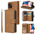 Custodia portafoglio in pelle con 9 slot per iPhone 14 Pro Max