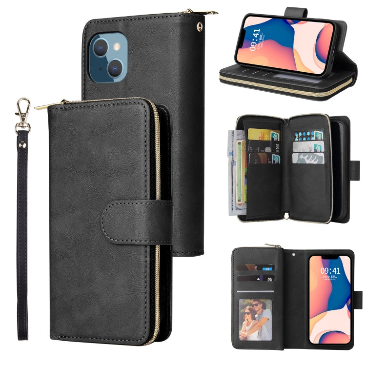 Custodia portafoglio in pelle con 9 slot per iPhone 14 Pro Max