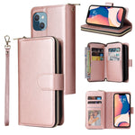 Custodia portafoglio in pelle con 9 slot per iPhone 14 Pro Max