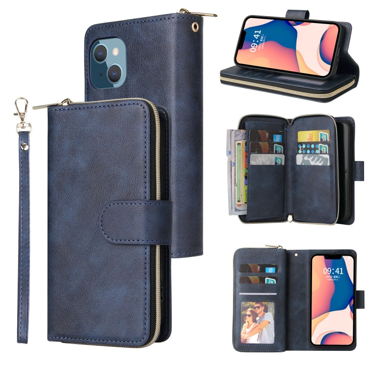 Custodia portafoglio in pelle con 9 slot per iPhone 14 Pro Max