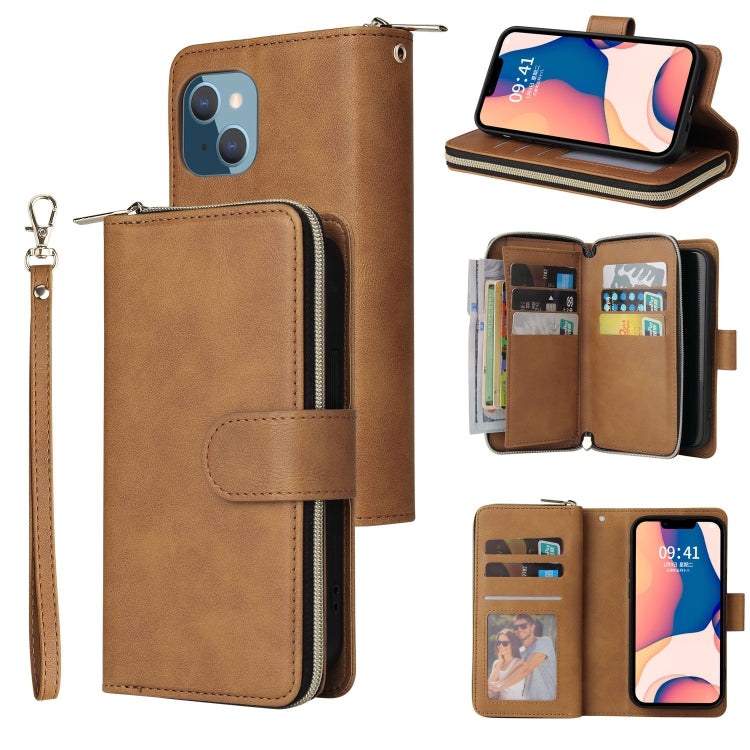 Custodia portafoglio in pelle con 9 slot per iPhone 14 Pro Max