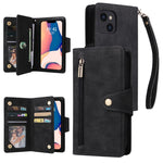 Custodia portafoglio in pelle a tre pieghe per iPhone 14