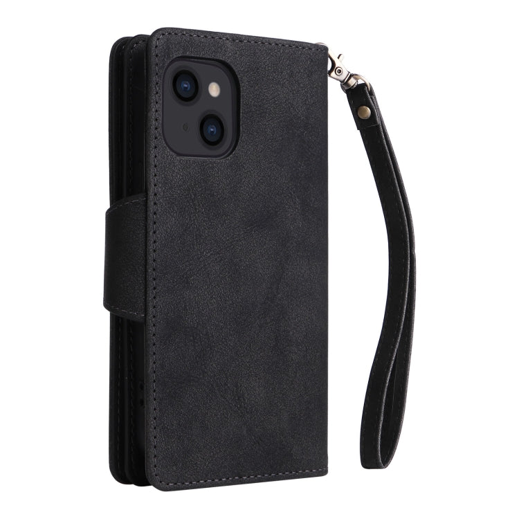 Custodia portafoglio in pelle a tre pieghe per iPhone 14