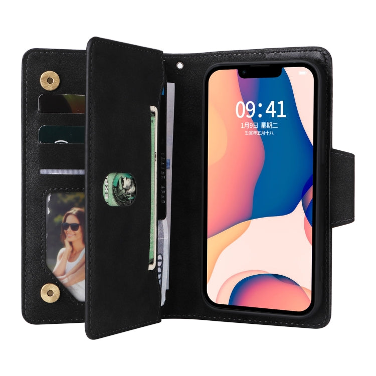 Custodia portafoglio in pelle a tre pieghe per iPhone 14