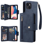 Custodia portafoglio in pelle a tre pieghe per iPhone 14
