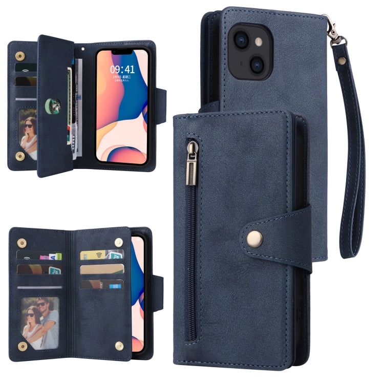 Custodia portafoglio in pelle a tre pieghe per iPhone 14