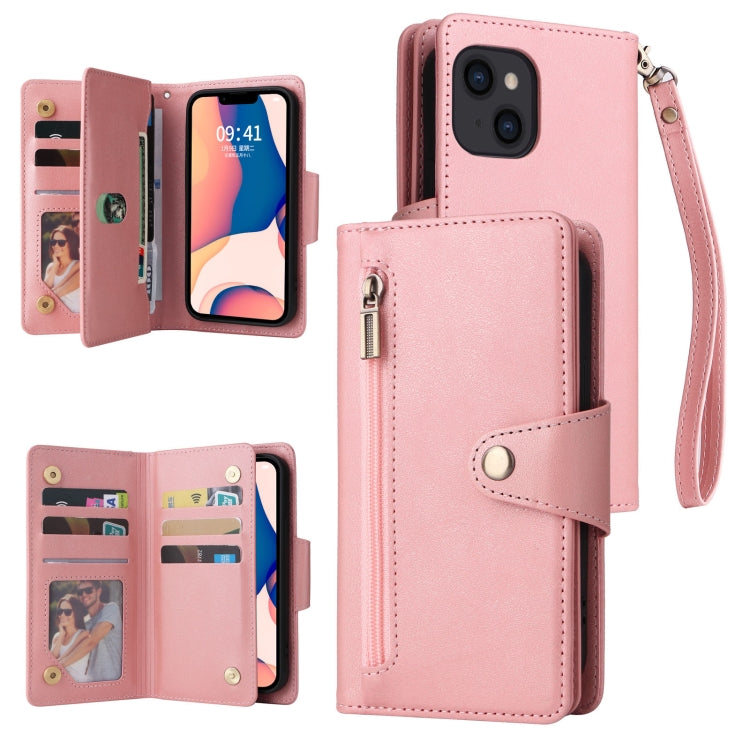 Custodia portafoglio in pelle a tre pieghe per iPhone 14