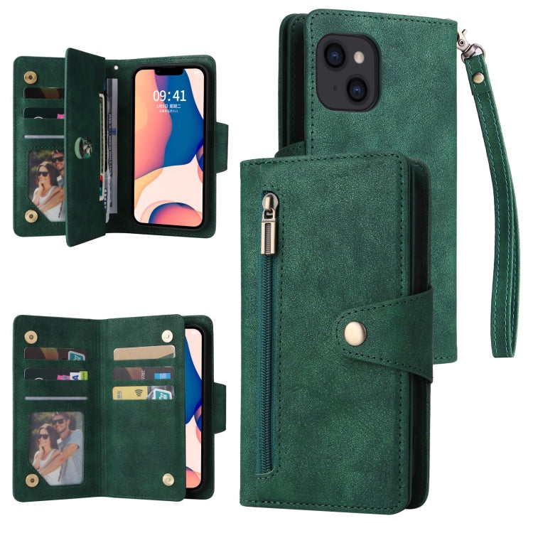 Custodia portafoglio in pelle a tre pieghe per iPhone 14