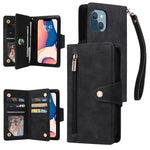 Custodia portafoglio in pelle a tre pieghe per iPhone 14