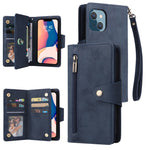 Custodia portafoglio in pelle a tre pieghe per iPhone 14