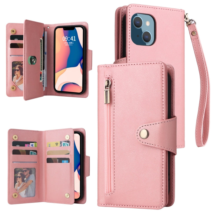 Custodia portafoglio in pelle a tre pieghe per iPhone 14