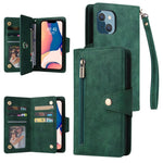 Custodia portafoglio in pelle a tre pieghe per iPhone 14