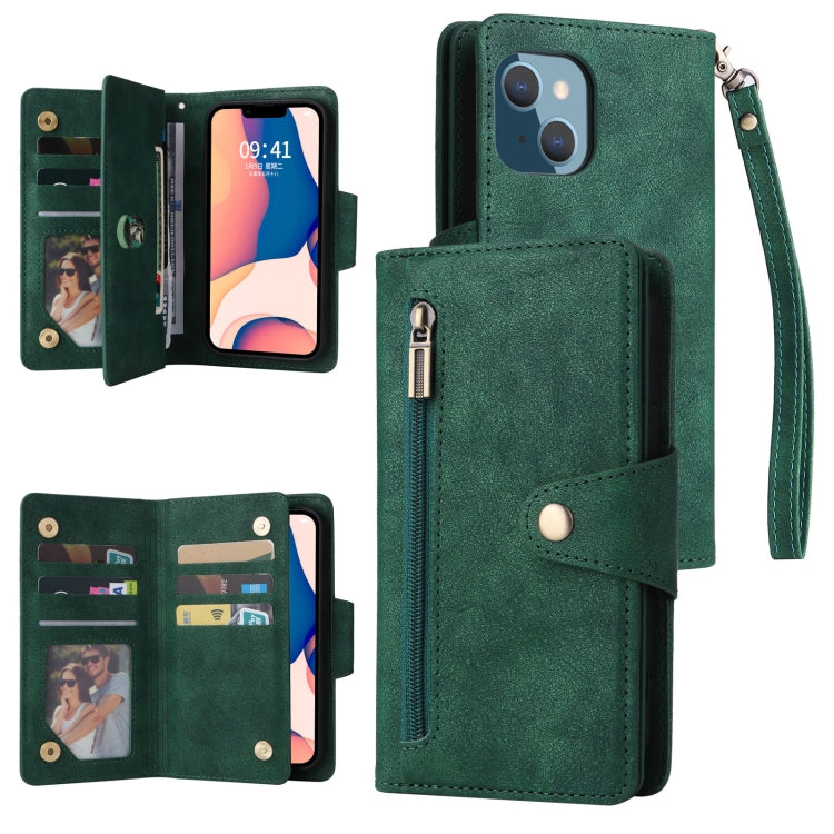 Custodia portafoglio in pelle a tre pieghe per iPhone 14