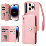 Custodia portafoglio in pelle a tre pieghe per iPhone 14