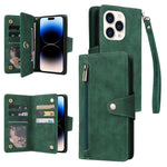 Custodia portafoglio in pelle a tre pieghe per iPhone 14