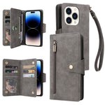 Custodia portafoglio in pelle a tre pieghe per iPhone 14