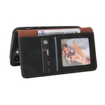 Custodia portafoglio in pelle con chiusura a ventosa per iPhone 1