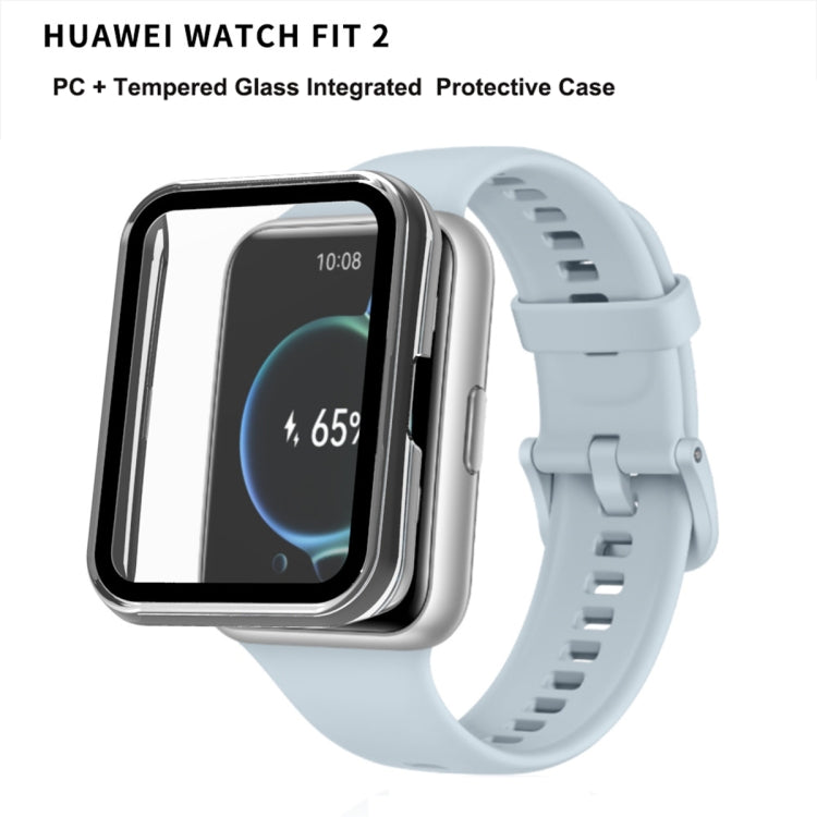 Custodia protettiva per orologio completamente chiusa con pellicola rinforzata in PC +, For Huawei Watch Fit 2