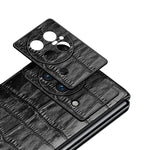 Custodia per telefono in vera pelle con trama di coccodrillo, For OPPO Find N, For Huawei P50 Pocket, For Samsung Galaxy Z Flip3 5G, For Samsung Galaxy Z Fold3 5G, For vivo X Fold, For Huawei Mate Xs 2, For Samsung Galaxy Z Flip4                       ...