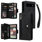 Rivetto Fibbia 9 carte Custodia per telefono in pelle a tre pieghe, For Google Pixel 6a