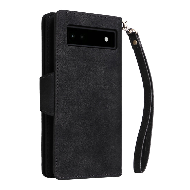 Rivetto Fibbia 9 carte Custodia per telefono in pelle a tre pieghe, For Google Pixel 6a