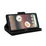 Rivetto Fibbia 9 carte Custodia per telefono in pelle a tre pieghe, For Google Pixel 6a