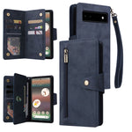 Rivetto Fibbia 9 carte Custodia per telefono in pelle a tre pieghe, For Google Pixel 6a