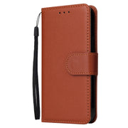 Custodia in pelle flip orizzontale multifunzionale con tre slot per schede, For iPhone 14, For iPhone 14 Plus, For iPhone 14 Pro
