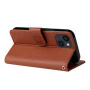 Custodia in pelle flip orizzontale multifunzionale con tre slot per schede, For iPhone 14, For iPhone 14 Plus, For iPhone 14 Pro