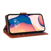 Custodia in pelle flip orizzontale multifunzionale con tre slot per schede, For iPhone 14 Pro Max