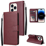 Custodia portafoglio in pelle flip con 3 slot per iPhone 14 Pro M