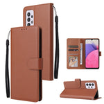 Custodia per telefono in pelle multifunzionale con 3 slot per schede, For Samsung Galaxy A33 5G, For Samsung Galaxy A53 5G, For Samsung Galaxy A73 5G