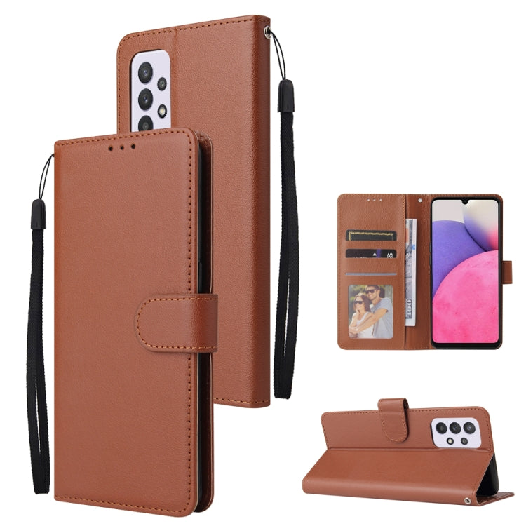 Custodia per telefono in pelle multifunzionale con 3 slot per schede, For Samsung Galaxy A33 5G, For Samsung Galaxy A53 5G, For Samsung Galaxy A73 5G