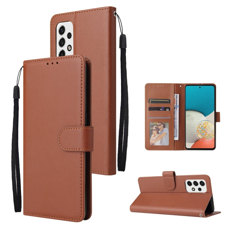Custodia per telefono in pelle multifunzionale con 3 slot per schede, For Samsung Galaxy A33 5G, For Samsung Galaxy A53 5G, For Samsung Galaxy A73 5G