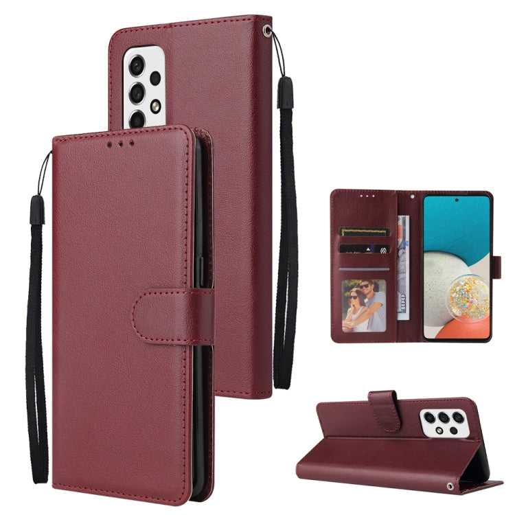 Custodia per telefono in pelle multifunzionale con 3 slot per schede, For Samsung Galaxy A33 5G, For Samsung Galaxy A53 5G, For Samsung Galaxy A73 5G