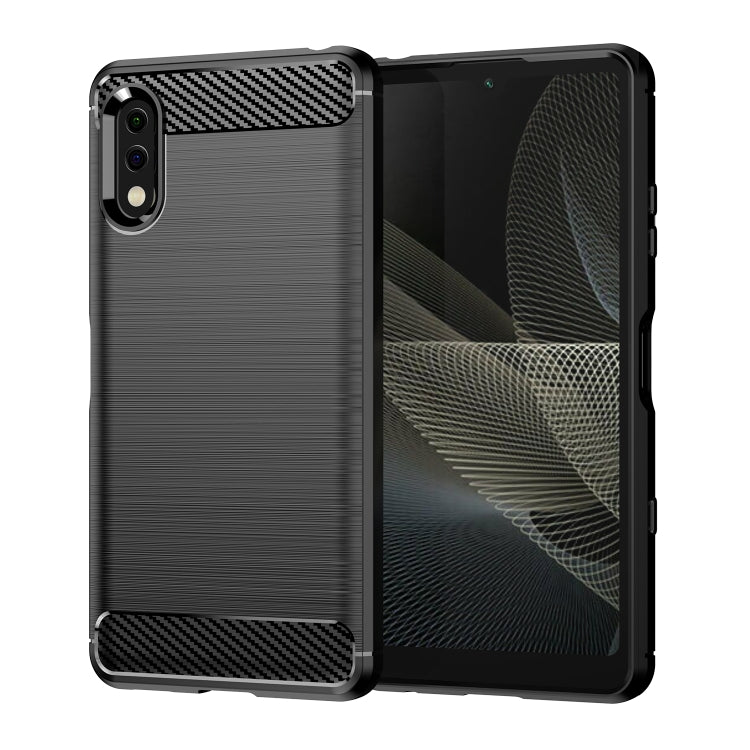Custodia per telefono TPU in fibra di carbonio con trama spazzolata, For Sony Xperia Ace II, For Sony Xperia 1 IV, For Sony Xperia 10 IV, For Sony Xperia Ace III