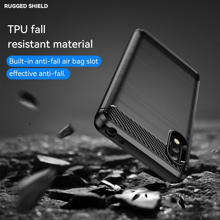 Custodia per telefono TPU in fibra di carbonio con trama spazzolata, For Sony Xperia Ace II, For Sony Xperia 1 IV, For Sony Xperia 10 IV, For Sony Xperia Ace III