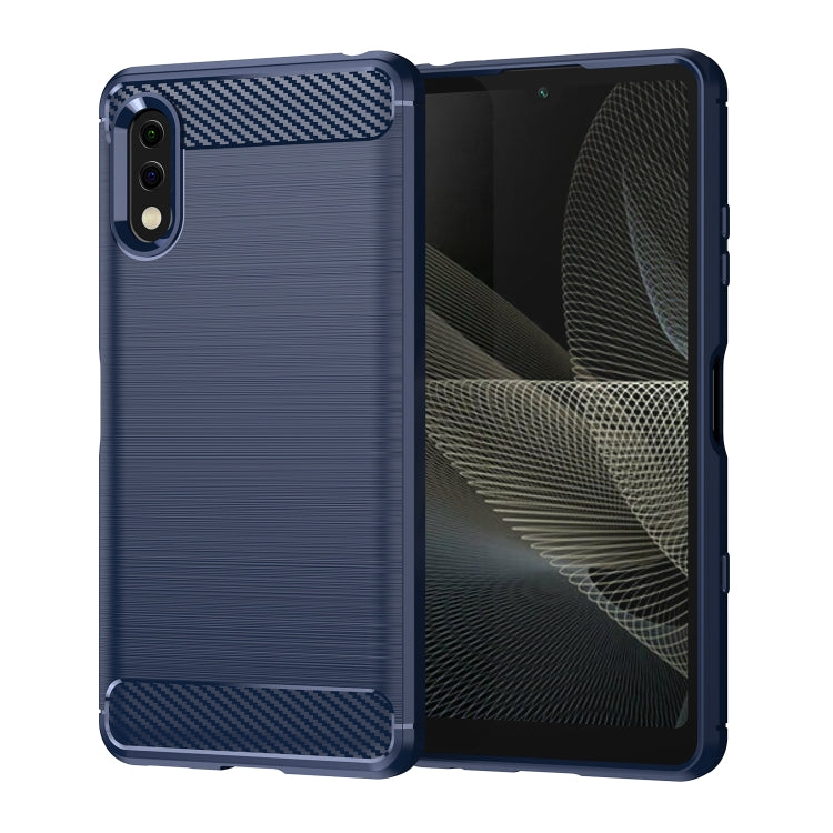 Custodia per telefono TPU in fibra di carbonio con trama spazzolata, For Sony Xperia Ace II, For Sony Xperia 1 IV, For Sony Xperia 10 IV, For Sony Xperia Ace III