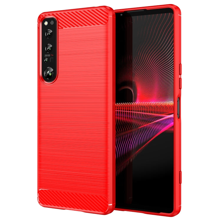 Custodia per telefono TPU in fibra di carbonio con trama spazzolata, For Sony Xperia Ace II, For Sony Xperia 1 IV, For Sony Xperia 10 IV, For Sony Xperia Ace III