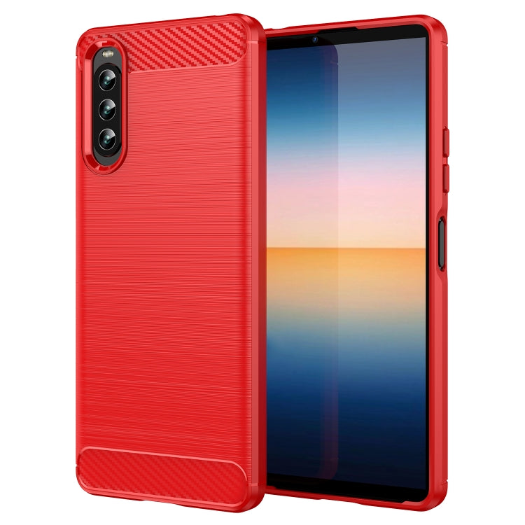 Custodia per telefono TPU in fibra di carbonio con trama spazzolata, For Sony Xperia Ace II, For Sony Xperia 1 IV, For Sony Xperia 10 IV, For Sony Xperia Ace III