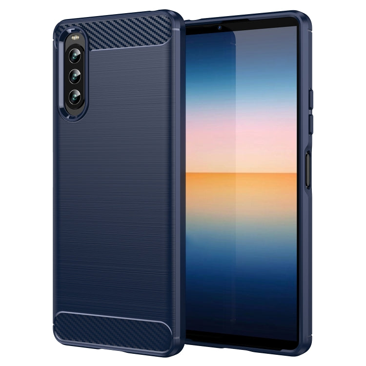 Custodia per telefono TPU in fibra di carbonio con trama spazzolata, For Sony Xperia Ace II, For Sony Xperia 1 IV, For Sony Xperia 10 IV, For Sony Xperia Ace III